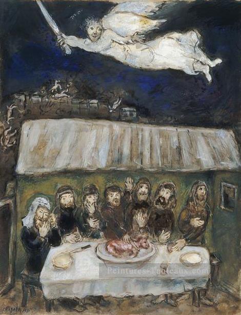 Les Israélites mangent l’agneau de la Pâque MC juif Peintures à l'huile